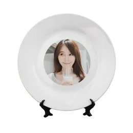 Dishes Plates 8Inch Sublimation Ceramic Round Thermal Transfer Coating Blank Dinnerware Dhs Drop Delivery Home Garden Kitchen Dinin Dhrsu
