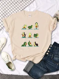 Women's T Shirts Woman T-Shirt Avocado Teaches You To Practice Yoga Printing Blouses Womensfashion Oversize Funny Fruit Ladies Tshirts