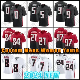 8 Kyle Pitts 5 Drake Maglia da calcio londinese 9 Desmond Ridder Bijan Robinson Atlantas Falcon Lorenzo Carter Cordarrelle Patterson Grady Jarrett Terrell Younghoe Koo