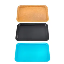 Rolling Tray Plastic Tobacco 18x12cm S Size Liten Hand Roller Roll Tenn Pure Color Case Spice Cartoon Plate Rökning med 4 färger LL