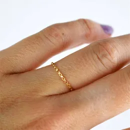 14K Gold Filled Chain Rings Knuckle Ring Minimalism Gold Jewelry Anillos Mujer Bague Femme Boho Aneis Ring For Women 240119