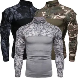 T-shirt a maniche lunghe mimetica militare sportiva da uomo sportiva all'aperto Camicia a maniche lunghe casual alla moda 240131