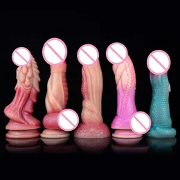 Dildos Dongs New Makeup Special-shaped Simulation Penis Sensual Super Girl Masturbation Liquid Silicone Adult Fun Products