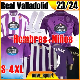 4xl 23 24 Real Valladolid Soccer Jersey Weissman Fede S. Sergi Plano Oscar L. Olaza R.Alcaraz Camisetas de Futbol 2023 2024 Män lägger barn full set tröjor fotbollsskjortor