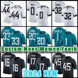 Trevor Lawrence Travon Walker Football Jerseys Travis Etienne Josh Allen Jacksonville'Jaguars'Ridley K'Lavon Chaisson Evan Engram Devin Lloyd Tyson Campbell Jones