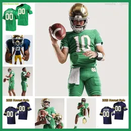 2024 Anpassad NCAA Football Jersey Notre Dame Fighting Irish 18 Steve Angeli 12 Tyler Buchner 33 Sam Assaf 3 Logan Diggs 16 Deion Colzie 37 77 65 7