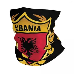 Lenços Albânia Escudo de Ouro Bandeira Bandana Pescoço Gaiter Impresso Máscara Cachecol Multifuncional Headband Esportes ao Ar Livre para Homens Mulheres Adulto