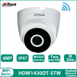 Dahua IPC-HDW1430DT-STW 4mp ir30m ip67 suporte focal fixo em dois sentidos conversa globo ocular mini câmera inteligente h.265 wi-fi vigilância