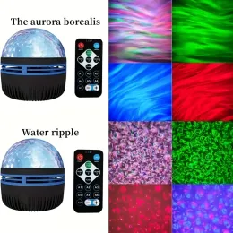 LED Water Pattern Starry Sky Light Remote Control Aurora Projection Light USB Plug-in Magic Ball Stage KTV Hotel Laser Light