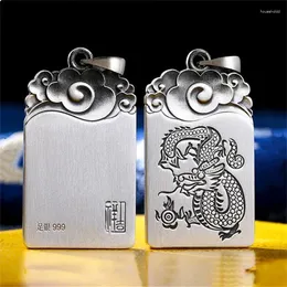 Pendants Lucky Clouds Dragon Tiger Pendant For Men Jewelry Silver 925 Chain Necklace Boyfriend Blessing Accessories