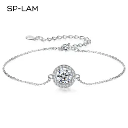 Bangles 1Ct Moissanite Bracelet With Certificate Korean Fashion Trendy 925 Sterling Silver Chain Charms For Women 2022 Luxe Jewelry