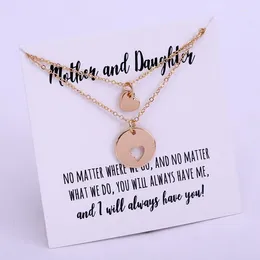 Pendant Necklaces Mother And Daughter Heart Love Couple Mom Birthday Sister Gift Friends Jewelry - A Set