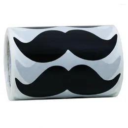 Craft Tools Total 200pcs Per Roll PVC Black Mustache Waterproof Stickers DIY Crafts Use For Put On Jar Container Storage Bin Box Sticker