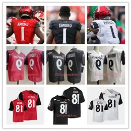 Sauce Herr Gardner Travis Kelce Cincinnati Football Jersey Stitched White Red Black Ahmad Gardner #9 Desmond Ridder Cincinnati Bearcats J 69