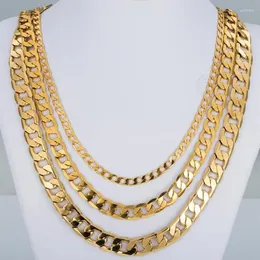 Цепочки, модные подарочные золотые цепочки, ожерелья для мужчин, женщин, ювелирные изделия, мужское ожерелье, заполненное бордюром, кубинское Link3205