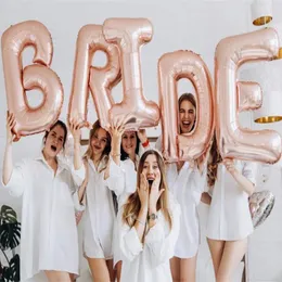 Party Decoration Rose Gold Bride to be Letter Foil Balloon Wedding Decorations Brudduschengagemang Bachelorette Hen leveranser