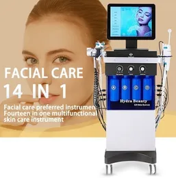 Máquina hidrofacial profissional, rejuvenescimento da pele, anti-envelhecimento, hidrodermoabrasão, microdermoabrasão, ferramentas faciais com 14 alças