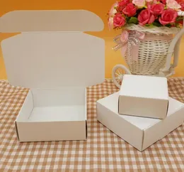 Envoltório de presente 19 tamanhos caixa branca caixa de papel kraft caixa de casamento pequena embalagem de papelão artesanal sabonete artesanal