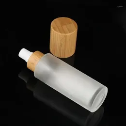 30ml 50ml 100ML 120ML 150ML Pompe trasparenti satinate top bottiglia di lozione di bambù 1oz 2oz 4oz Flacone spray nebulizzato in vetro gelido di bambù1253u
