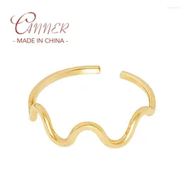 클러스터 반지 Canner 925 여자 여자를위한 스털링 실버 오프닝 미니멀리스트 인 단순한 웨이브 ajustable ring personality jewerly