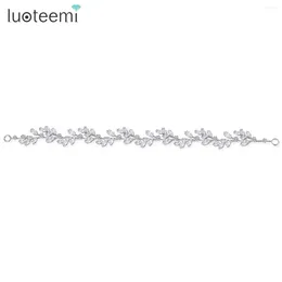 Hair Clips LUOTEEMI Cubic Zirconia Flower Headband For Women Bride Queen Party Tiara And Crown Wedding Bridal Accessories Christmas