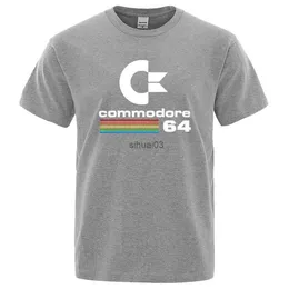 القمصان للرجال فضفاضة الرجال القمصان الصيفية Commodore 64 طباعة T Shirt C64 SID AMIGA RETRO COOL DESTRAY STREET STREES TOP TOE TEE COTTON CONLYSING