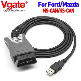 VGATE VLINKER FS ELM327 USB OBD2 أدوات تشخيص السيارات Forscan ماسحة السيارات MS/HS CAN PK OBDLINK EX لـ MAZDA FORD