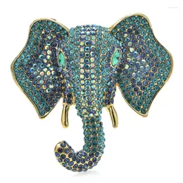 Brooches Wuli&baby Sparkling Elephant For Women Unisex Luxury 2-color Big Animal Party Office Brooch Pin Gifts