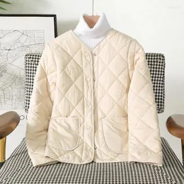 여자 트렌치 코트 여성 재킷 2024 가을 겨울 파카 여성 면화 재킷 퀼트 가벼운 얇은 면화 면화 코트 숙녀