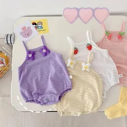 Strampler Born Sommerkleidung Hosenträger Baumwolle Süßes Baby Mädchen Einteilige Outfits Passende Ärmellos Für Die Familie 0 Bis 12 Monate