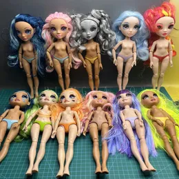 Original arco-íris escola média moda irmã mais velha bonecas pode escolher diy corpo menina vestir-se brinquedos de presente 240129