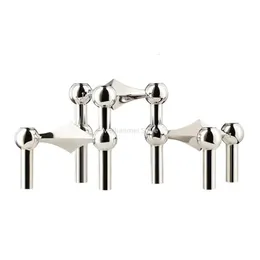 Moleküler Yapı Metal Mum Tutucu Nordic Altın Şamdan Centerpiece Oturma Odası Dekorasyon Hediyesi Ev Decore Candelabra 240125