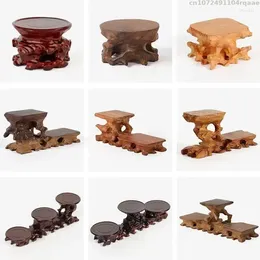 Decorative Plates Wooden Bonsai Pedestal Crafts Wine Tea Sets Base Yard Garden Plant Shelves Vase Flower Pot Solid Wood Display Stand