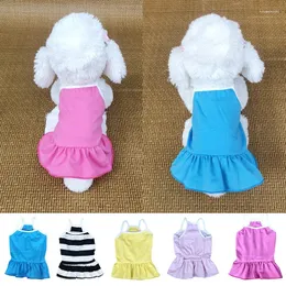 Dog Apparel Pet Couple Outfit Skirt Dress Puppy Clothes Suspender Ruffles For Spring Summer Solid Color Thin Breathable