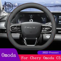 Steering Wheel Covers Automobile Leather Hand Sewn Cover For Chery OMODA 5 C5 FX Accessories 2024-2024 Interior Protection Decoration