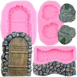 Baking Moulds Fairy Garden Door Stone Path Silicone Mold DIY Baby Birthday Fondant Decorating Tools Candy Clay Chocolate Gumpaste
