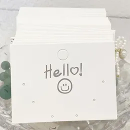 보석 파우치 50pcs 귀걸이 포장 카드 웃는 얼굴 디스플레이 카드 DIY 귀걸이 스터드 소매 가격 태그 게시물 보유자 lable