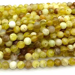 Loose Gemstones Veemake Natural Genuine Yellow Opal Round Gemstone Beads 07928