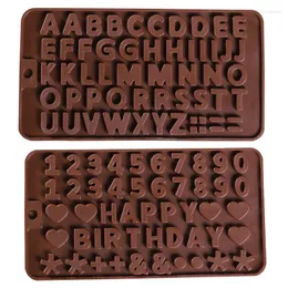 Formy do pieczenia 1 szt. Angielski alfabet silikonowa forma czekoladowa 0-9 narzędzia do dekoracji ciasta cyfrowe