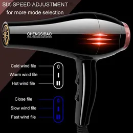 Secadores de cabelo 1200W Secador Profissional Forte Power Barber Salon Styling Tools Hot / Cold Air Blow 2 Ajuste de velocidade 220V Q240131