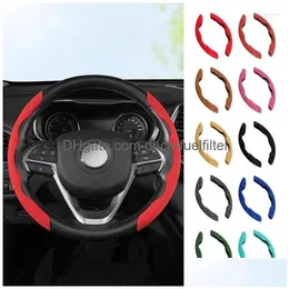 Steering Wheel Covers Ers For 308 408 508 Rcz 208 3008 2008 206 207 Car Er Suede Pu Leather Accessories Interior Coche Drop Delivery Dhuhu