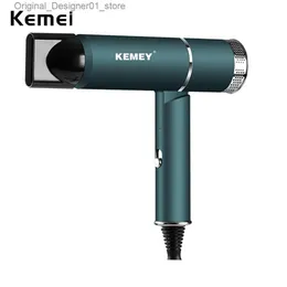 Hair Dryers Kemei 9825 Hair Dryer 1000W Professional Blow Dryer Fast Drying for Hair Care T-shape Foldable Portable for Home Travel Q240131