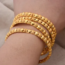 Bangles 4pcs/Lot African Dubai Altın Renk Kadınlar için Bangles Kızlar Nijeryalı Düğün Aksesuarları Bilezikler Pulseras Mujer