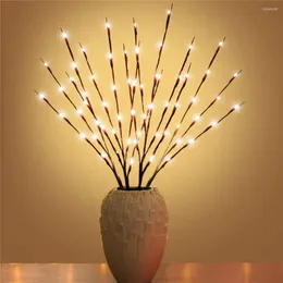 Strängar 20 LED Twig upplyst gren Vase Filler Tree Light Christmas Wedding Year Decorative Lights Night Lamp