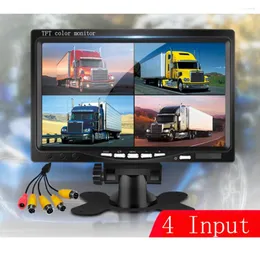 Polegada tela dividida quad monitor 4 canais de entrada vídeo pára-brisa estilo painel estacionamento para câmera visão traseira do carro