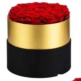 Dekoratif Çiçek Çelenkleri Korunmuş Gül Çiçeği Ebedi Kutu Seti Düğün Anneleri Günü Noel Sevgililer Günü 223G Drop Dheyf