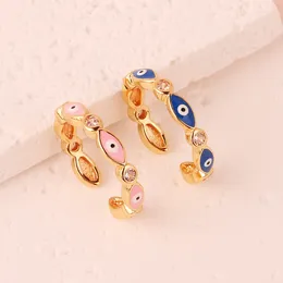 Cluster-Ringe Stil offener böhmischer Regenbogen Evil Blue Eye Strass für Frauen Vintage Damenring am Finger Teufel Schmuck Geschenke