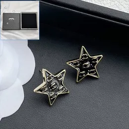 Black Luxury Star Earrings Boutique Style Charm Ear Stud High Quality Love Gift Jewelry Earring Box Packaging New Women Studörhängen