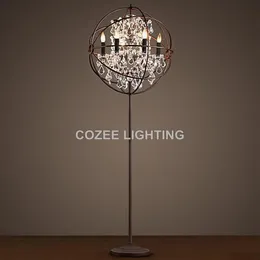 Stehlampen Vintage Kristalllampe Stehbeleuchtung LED Orb Cristal Light Indoor Home Restaurant Wohn- und Esszimmer257S