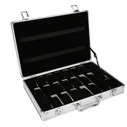 24 Grid Aluminum Suitcase Case Display Storage Box Watch Storage Box Case Watch Bracket Clock Clock1275F